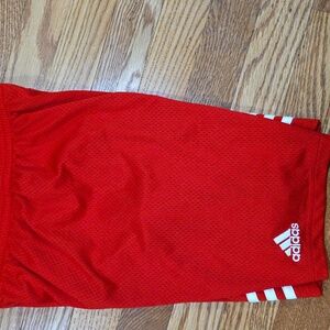 Adidas Mesh Gym Shorts - Red & White  - Size 7 Boys